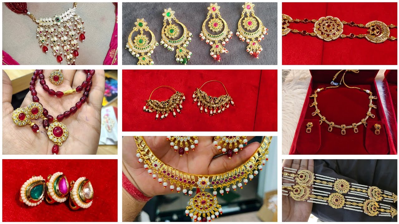 Rajputi rajwadi jewellery mai aaj gold look mai nackless mai bahot pyara collection aaya hai🥳