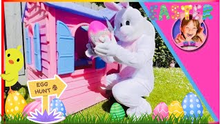 EASTER EGG HUNT And OPENING EGGS WITH TOYS. Kids stories