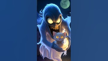 Ghost attack on cat💀😰 #cartoon #animation #horrorshorts #cat #ghost #viral