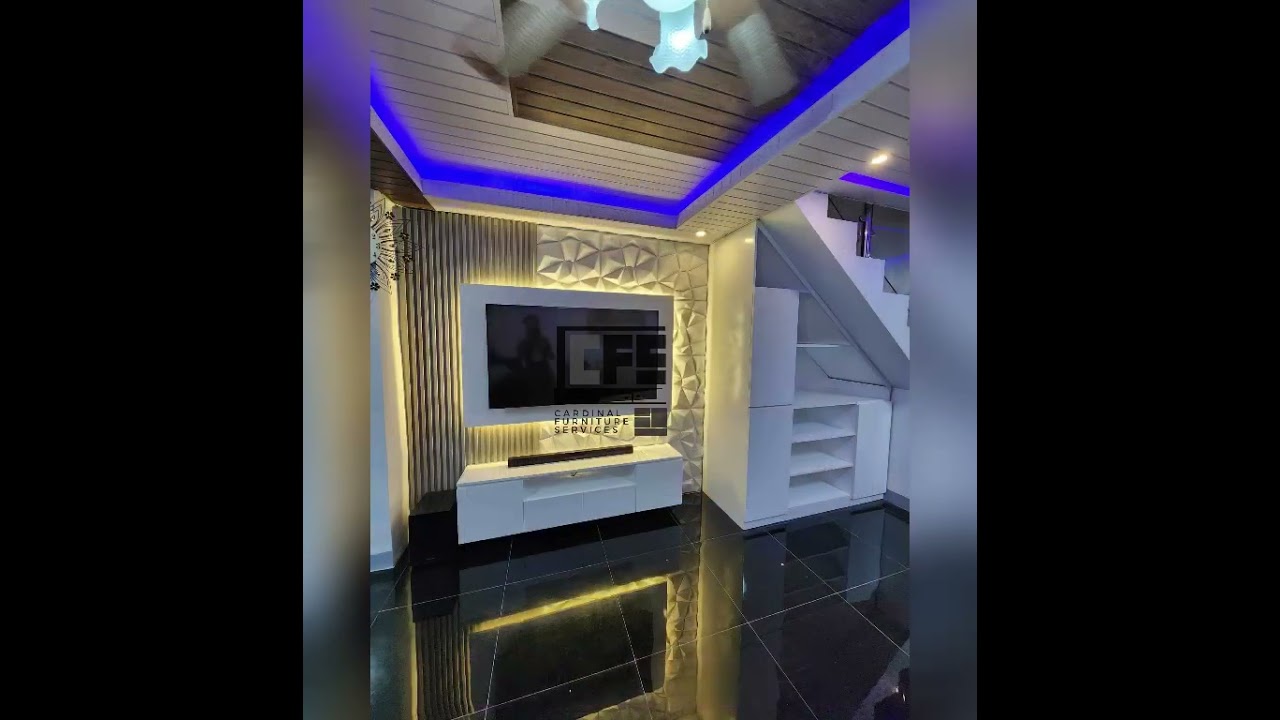 Under Stairs with TV Console Design