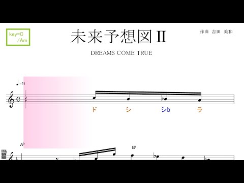 未来予想図Ⅱ（DREAMS COME TRUE) key=C/Am／ドレミで歌う楽譜【コード付き】