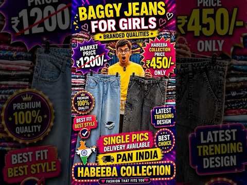 😱Baggy Jeans 👖 For Girls🔥Branded jeans At Offer Prices 📍Charminar Wholesale Jeans #baggyjeans