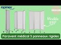 Paravent mdical mobile 3 panneaux rigides rbf de ropimex realmefr