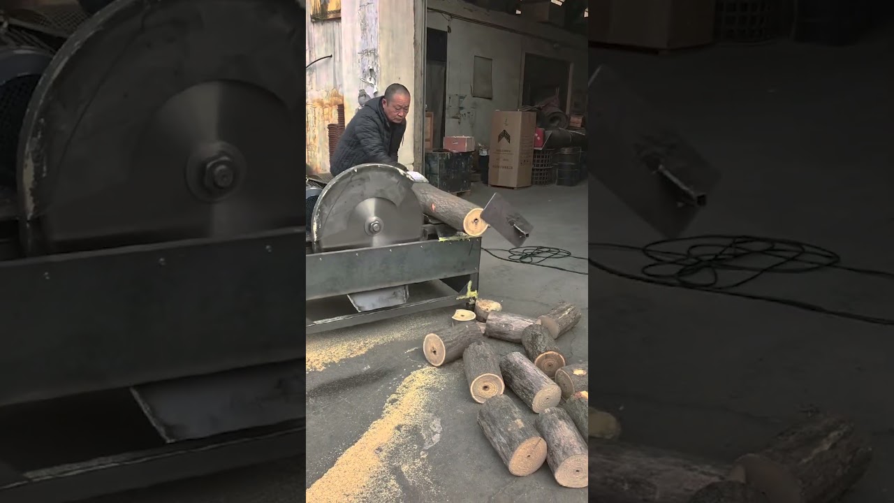 High-Capacity Firewood Production | Circular Saw Machine with a Moving Blade