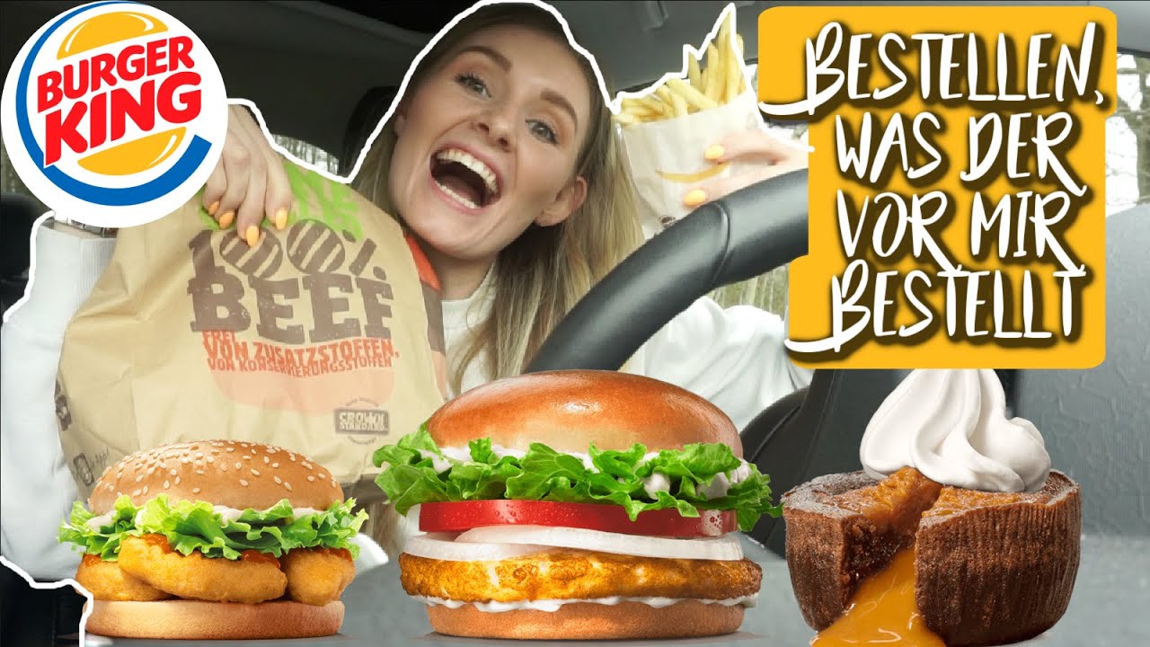 OHA! 😱 BEI BURGER KING  bestellen WAS der VOR MIR BESTELLT HAT! Familienauto 🚗 Überraschungs Menü 🍔🍟