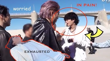 BTS V GOT INJURED During ON Shooting & Members being exhausted *BTS ARE PROFESSIONALS*