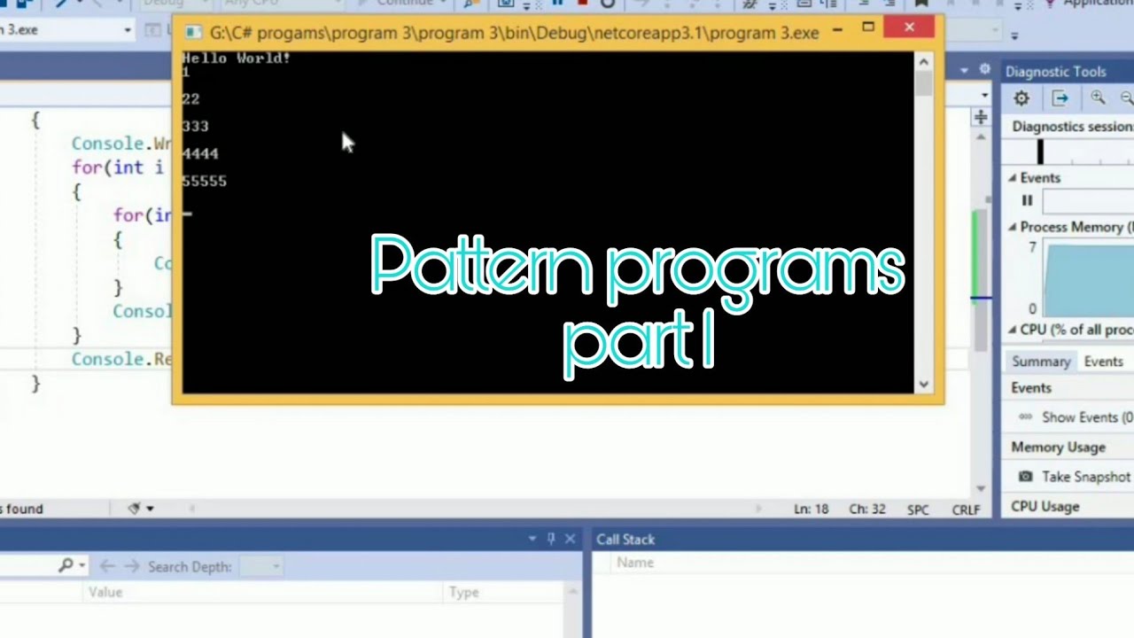 Pattern programs in c# | part 1 - YouTube