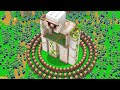 Minecraft Villagers protect the BIGGEST GOLEM House from the Monsters! Zombie! Creeper! Enderman!