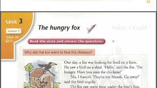 #الاول_متوسط الوحدة الثالثة قطعة the hungry fox الثعلب الجائع