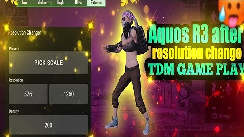 Aquos R3 resolution change 🔥 576×1260😱 Aquos R3 after change resolution TDM game play \pubgmobile