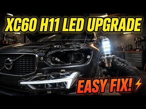 Volvo XC60 Headlight removal replacement of headlight bulb H11 LED