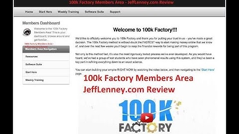 100k factory review and members area tour