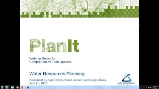 PlanIt: Water Resources Planning Webinar