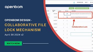 [VIDEO] OpenBOM Design - Collaborative File Lock  Mechanism - April 30 2024 v2