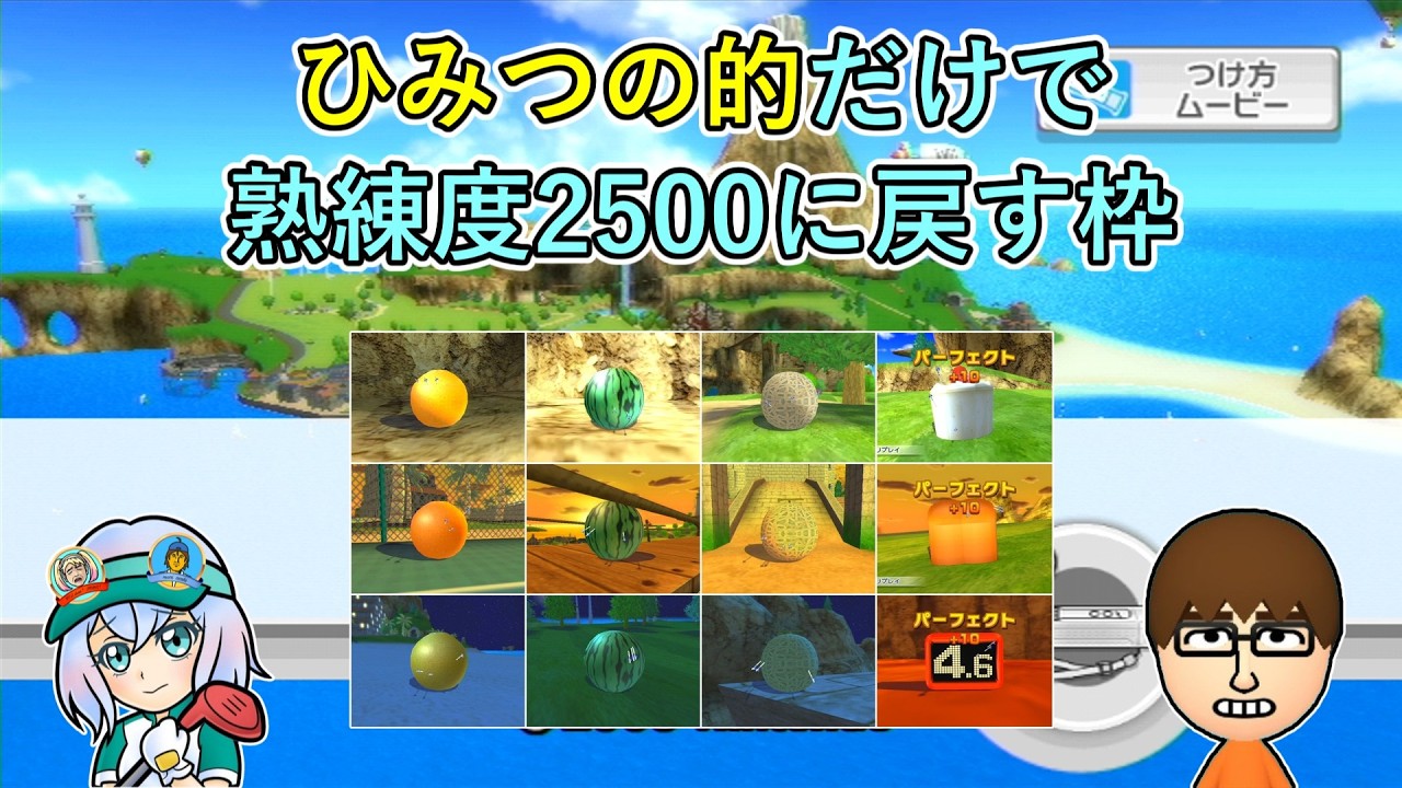 Wii Sports Resort】アーチェリー ひみつの的だけで熟練度2500に戻す枠