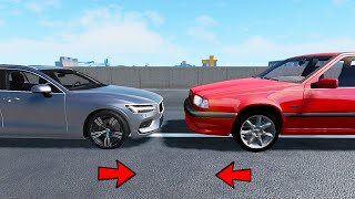 Volvo V90 vs. Volvo 850r CRASH TEST - Realistic Car Crashes (BeamNG Drive) screenshot 2