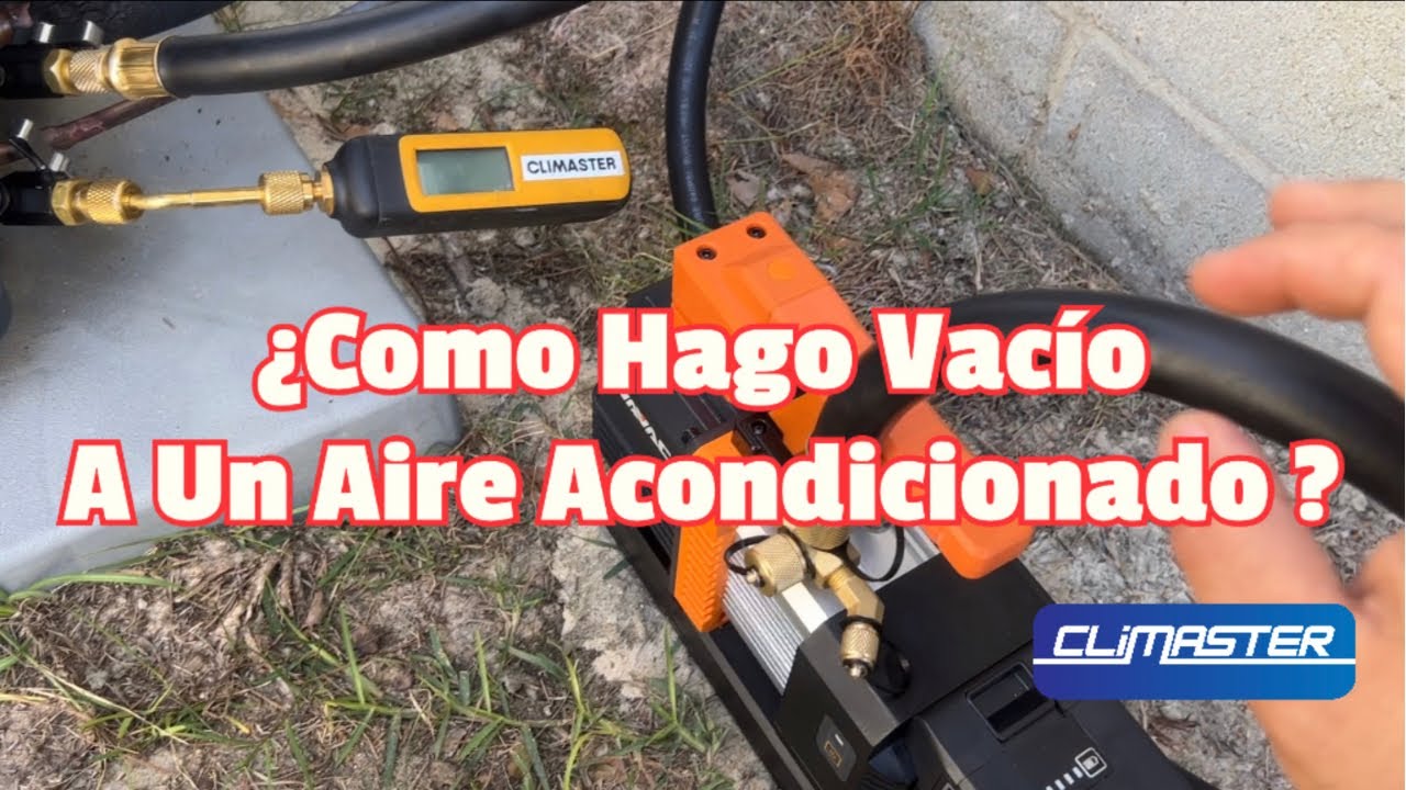 Como Hacer Vacio a un Sistema de Aire Acondicionado facil y Rapido con bomba de vacio de Batería.