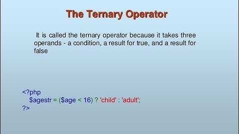 PHP CONDITIONAL OPERATOR