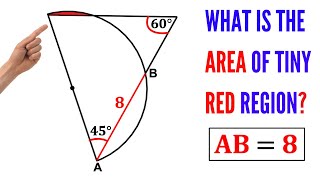 Can you find the area of the tiny Red shaded region? | (Semicircle and Triangle) | #math  #maths
