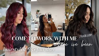 Come to work with me! | where I've been, hairstylist day 9-5, work vlog