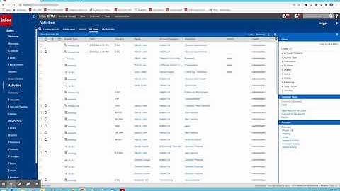 Infor CRM 8.4.04 - New Activity screen