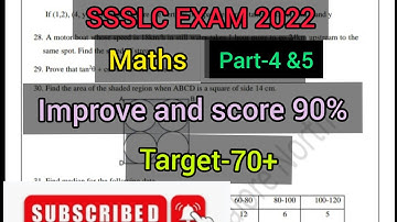SSLC-2022 Maths most important question Paper 4 & 5/maths scoring package/ @smt.rekhabhaskar8721