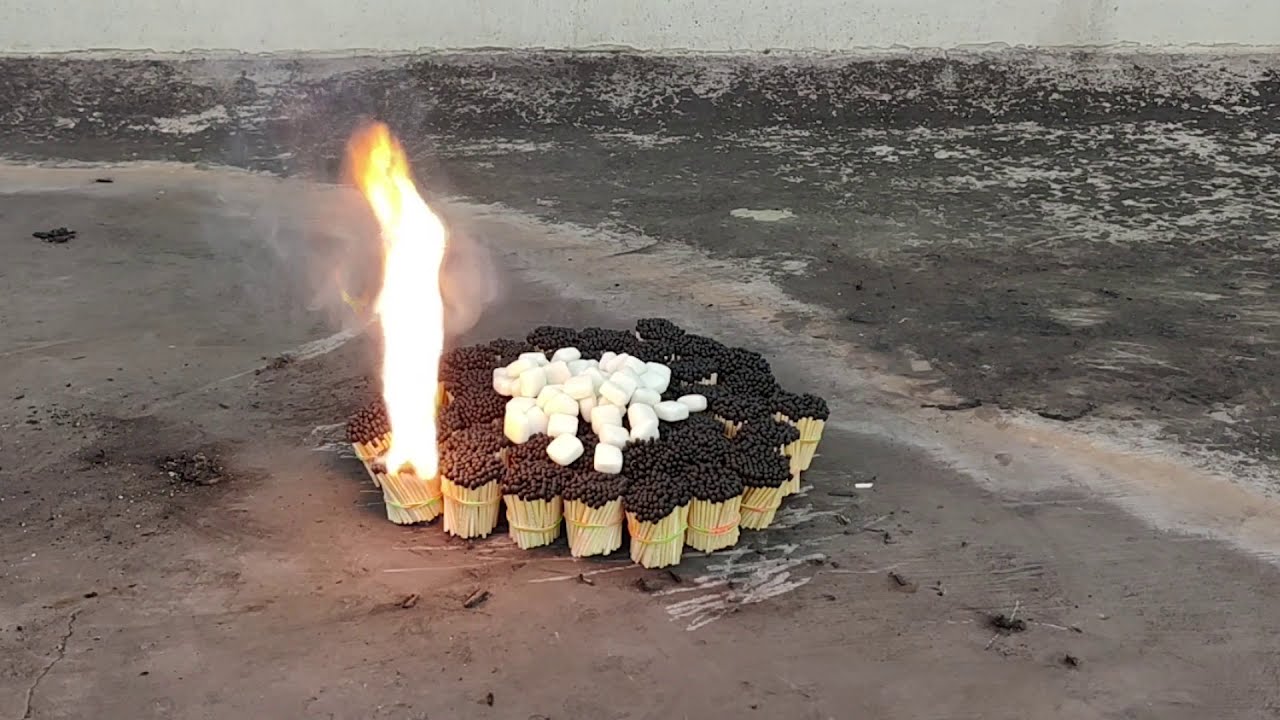 Amazing Center Fresh Matchstick || amazing chain reaction || chewing gum matchstick || 10000 matches