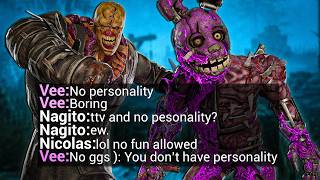 SALTY Survivors Can't STAND My SPRINGTRAP And NEMESIS! | Dead by Daylight