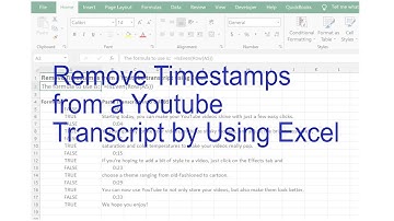 Remove Timestamps from a Youtube Transcript Using Excel