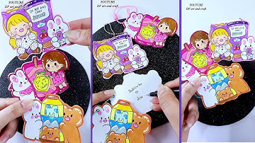 Cute cartoon notebook keychain || 😍 How to make cute notebook keychain at home