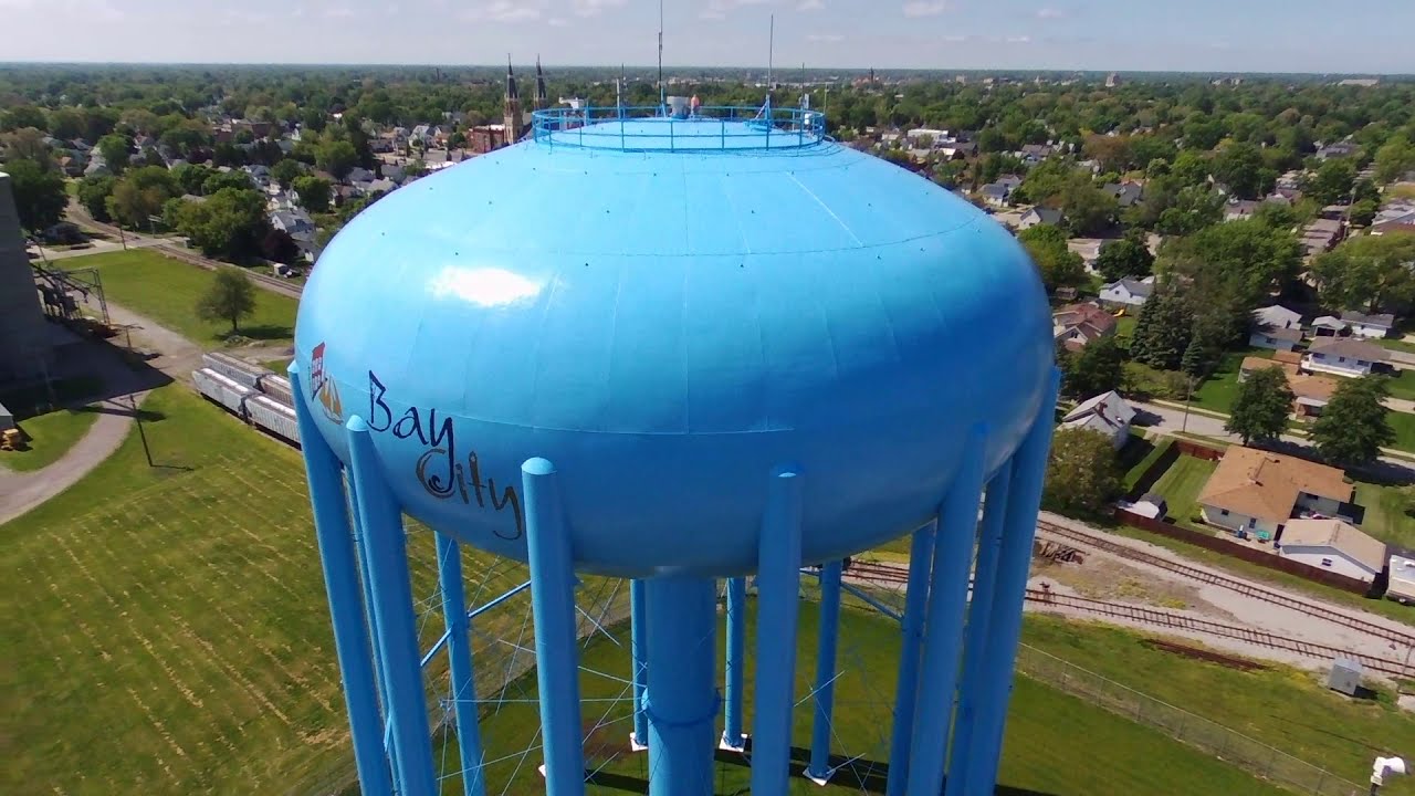 Bay City's South End Water Tower w/ Parrot Bebop 2 (PT.2) - YouTube