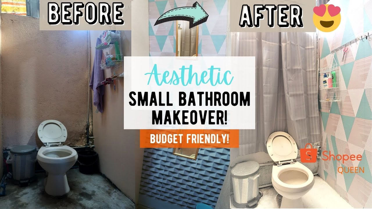 Aesthetic Small Bathroom Makeover | BUDGET-FRIENDLY! - YouTube