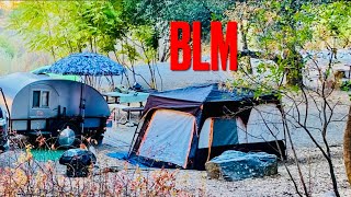 BLM Boon-docking on Merced River, Ca- Our Life #tinycamper #bridges #bbq #scenicviews