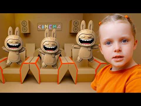 Eva Gets Lost in the CARDBOARD Cinema! 🎬 Kids Movie Adventures