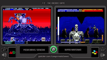T2: The Arcade Game (Sega Genesis vs SNES) Side by Side Comparison