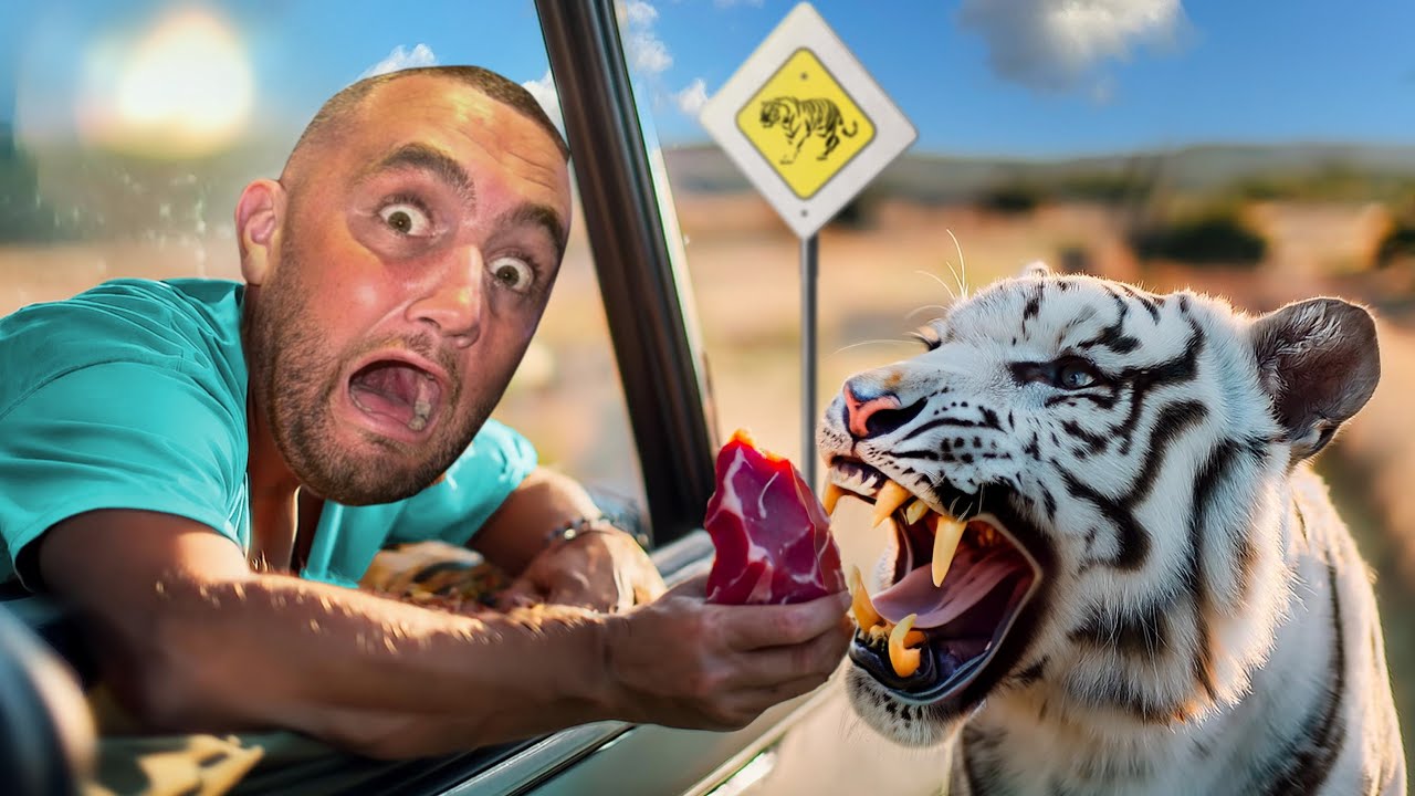 Hand Feeding White Tigers On A Safari!