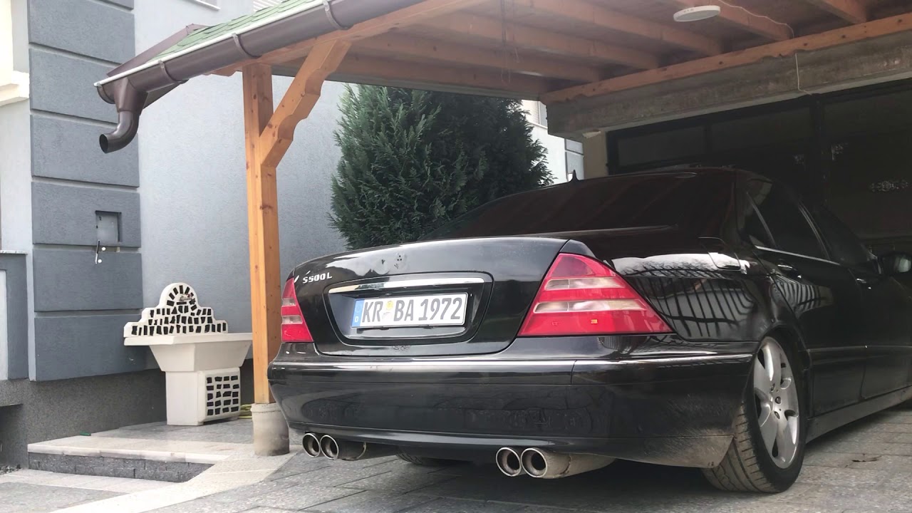 Mercedes S 500 L Cold Start W220 Exhaust Sound - YouTube