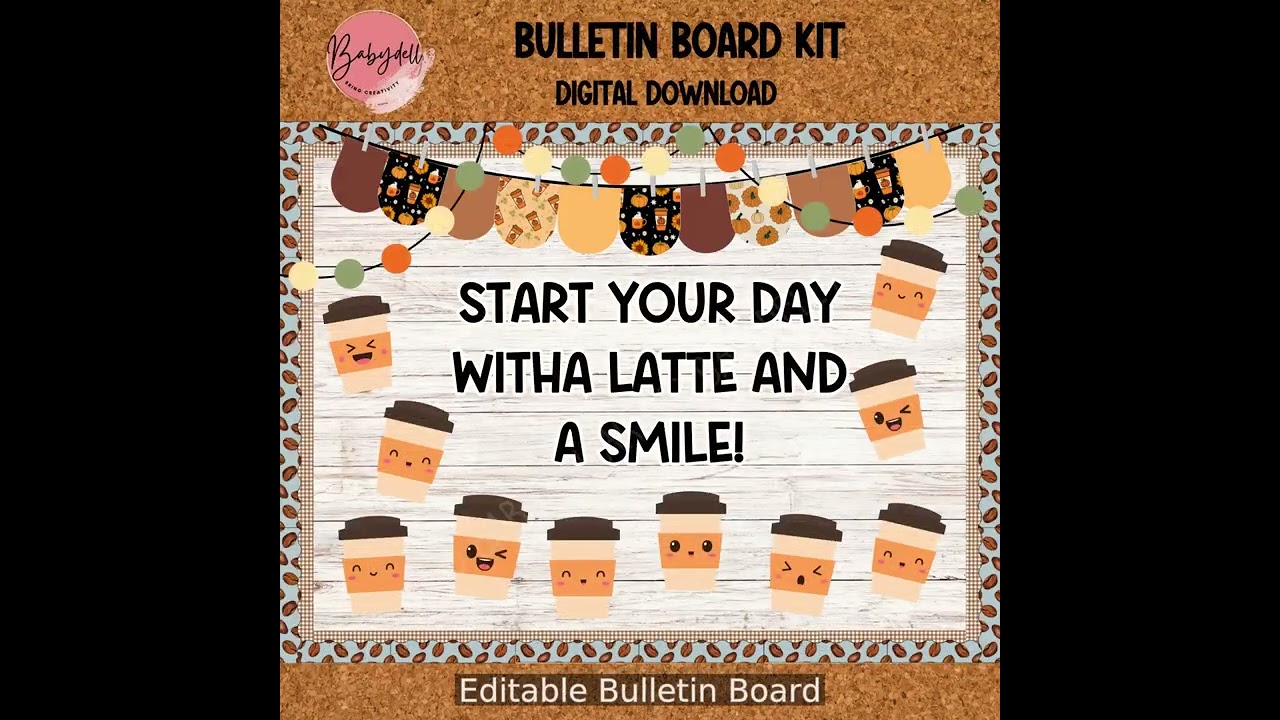 Pumpkin Spice Latte Bulletin Board | Fall Decor