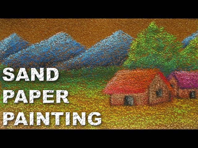 How to Draw a Landscape on Sand Paper with Oil Pastels 