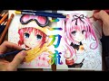 両手✋✋同時並行でナナメア描いてょw【色鉛筆とか】