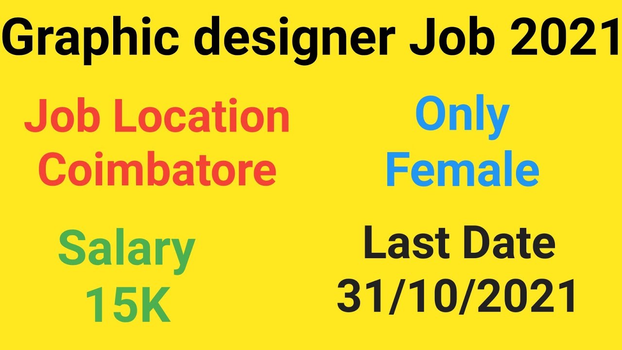 Graphic designer Job Coimbatore Jobs Freshers Job Tamila just