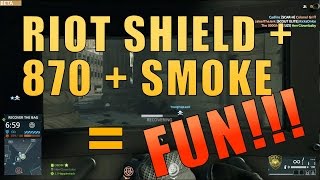 SQUAD UP | Battlefield Hardline Beta Gameplay : Riot Shield + Shotgun + Smoke
