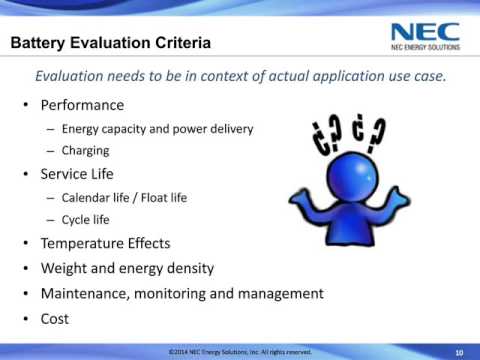 NEC Energy Solutions Webinar:  Making the Shift to Lithium Ion Batteries