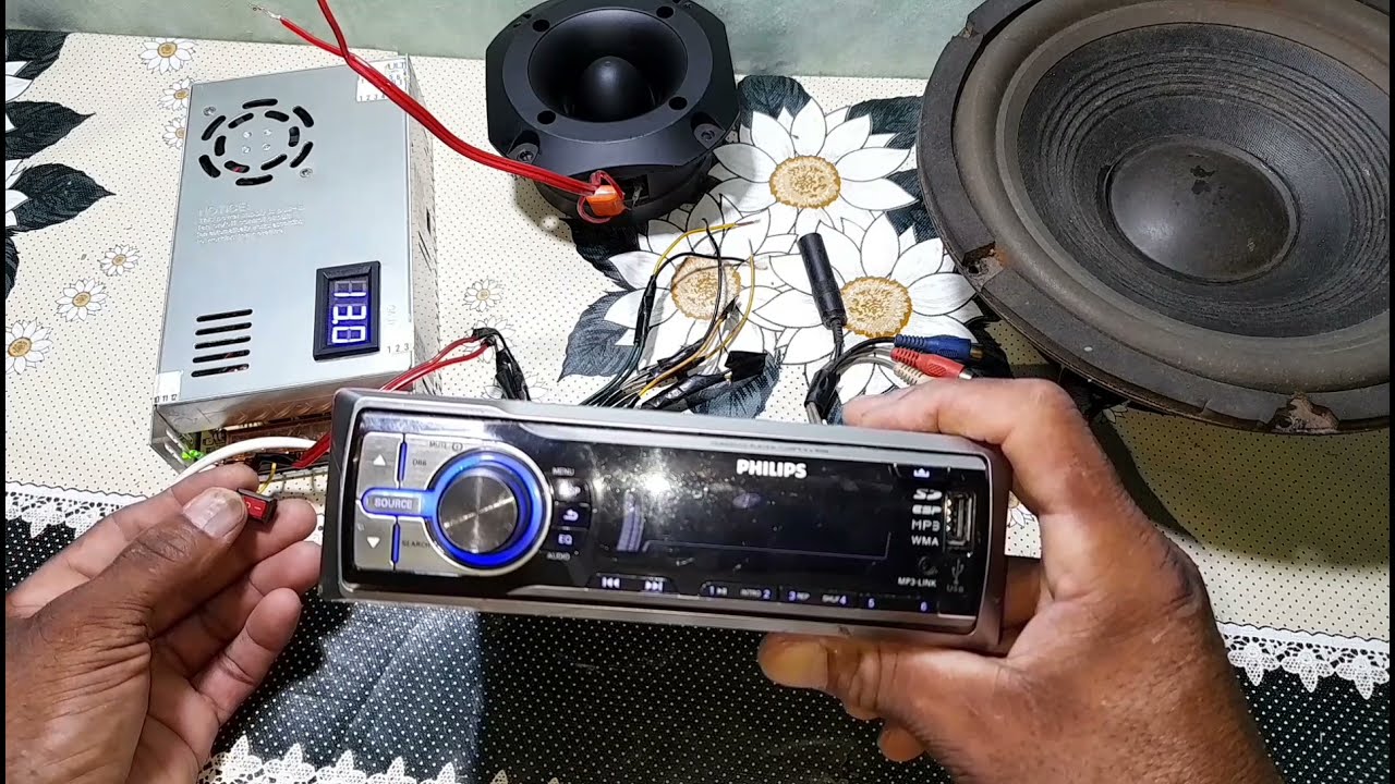 como ligar  um radio de carro em uma fonte chaveada com  um interruptor