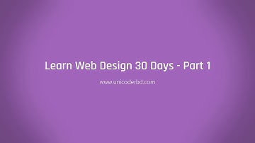 Learn Web Design 30 Days Bangla Tutorial Part - 1