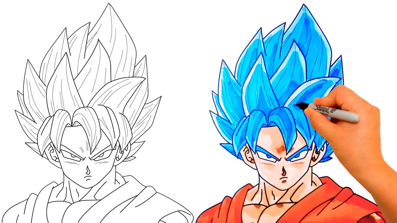 How to draw GOKU Super Saiyan Blue SSJ Blue #goku - thptnganamst.edu.vn