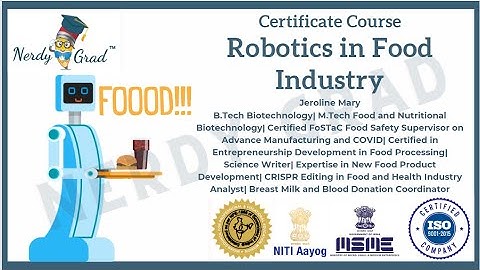 Robotics in Food Industry  Course Overview