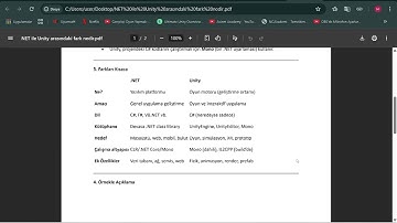 .NET ile Unity arasındaki fark nedir?
