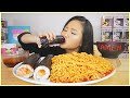 WHOLE SUSHI ROLLS + NUCLEAR FIRE NOODLES l MUKBANG