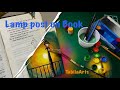 Lamp post painting on Book@TabilaArts #lamppost #books #uniqueideas #canvas #colour mixed#diyideas 